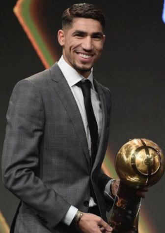 Achraf Hakimi with young player of the year award in 2019.